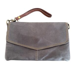 100% Toscana Genuine Leather Brown Handbag Wristlet Small Purse Italy